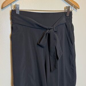 Zella Wide Leg Black Parachute Pant High Rise Tie/Elastic Waist Small